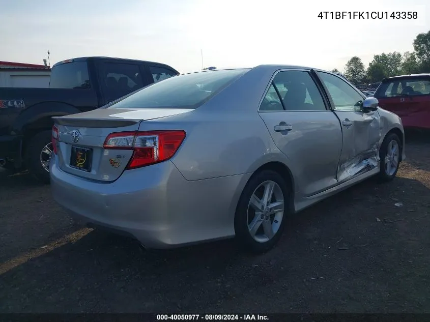 4T1BF1FK1CU143358 2012 Toyota Camry Se