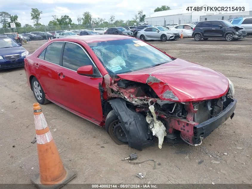 2012 Toyota Camry Le VIN: 4T4BF1FK9CR215493 Lot: 40052144