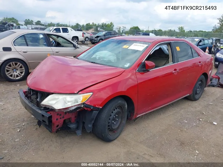 4T4BF1FK9CR215493 2012 Toyota Camry Le