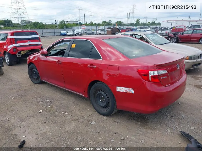 2012 Toyota Camry Le VIN: 4T4BF1FK9CR215493 Lot: 40052144