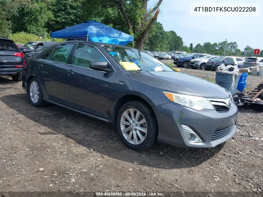 2012 Toyota Camry Hybrid Xle VIN: 4T1BD1FK5CU022208 Lot: 40058595