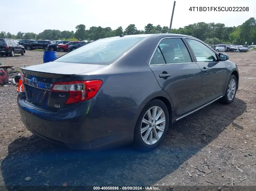 4T1BD1FK5CU022208 2012 Toyota Camry Hybrid Xle