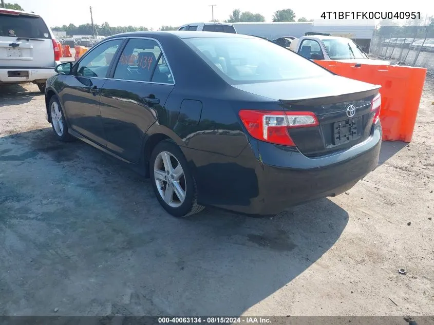 4T1BF1FK0CU040951 2012 Toyota Camry Se