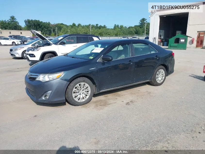 2012 Toyota Camry Hybrid Le VIN: 4T1BD1FK9CU055275 Lot: 40072375