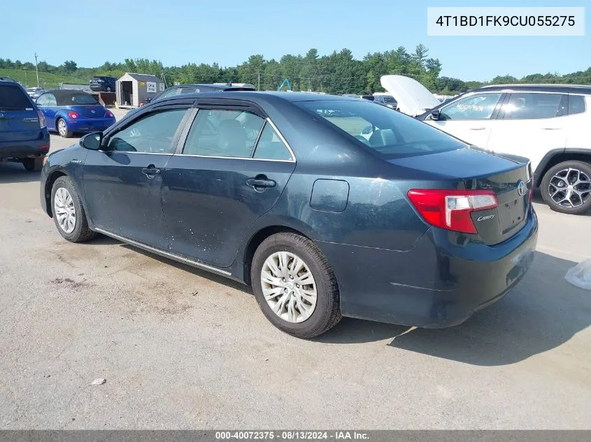 2012 Toyota Camry Hybrid Le VIN: 4T1BD1FK9CU055275 Lot: 40072375