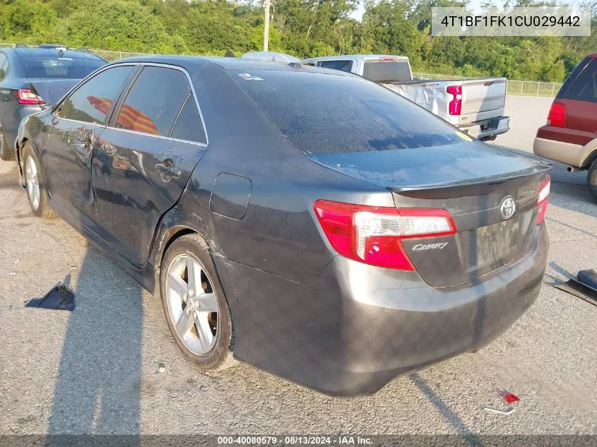 2012 Toyota Camry Se VIN: 4T1BF1FK1CU029442 Lot: 40080579