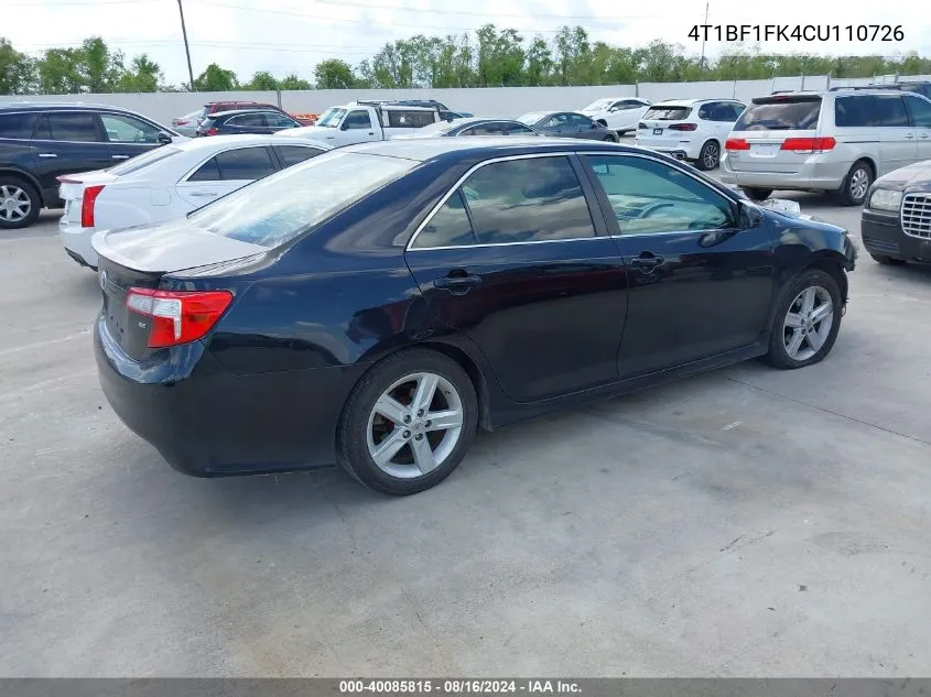 4T1BF1FK4CU110726 2012 Toyota Camry Se