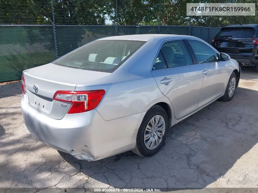 2012 Toyota Camry Le VIN: 4T4BF1FK8CR159966 Lot: 40086575