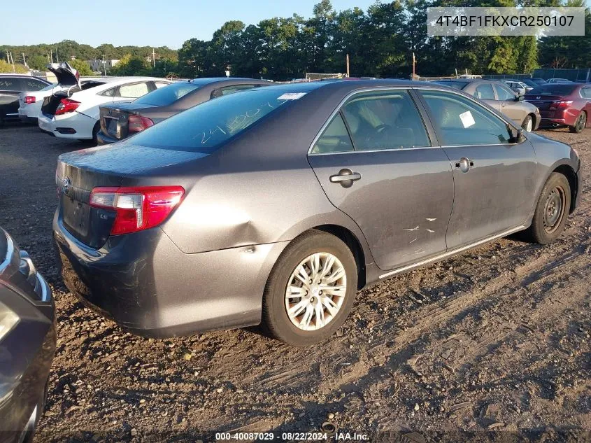 4T4BF1FKXCR250107 2012 Toyota Camry Le