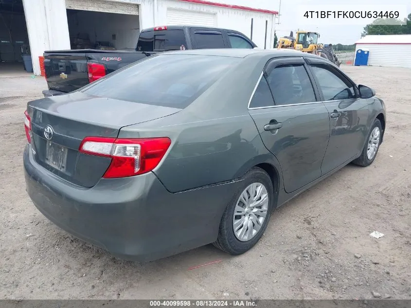 4T1BF1FK0CU634469 2012 Toyota Camry L