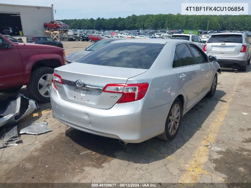 2012 Toyota Camry Xle VIN: 4T1BF1FK4CU106854 Lot: 40109677