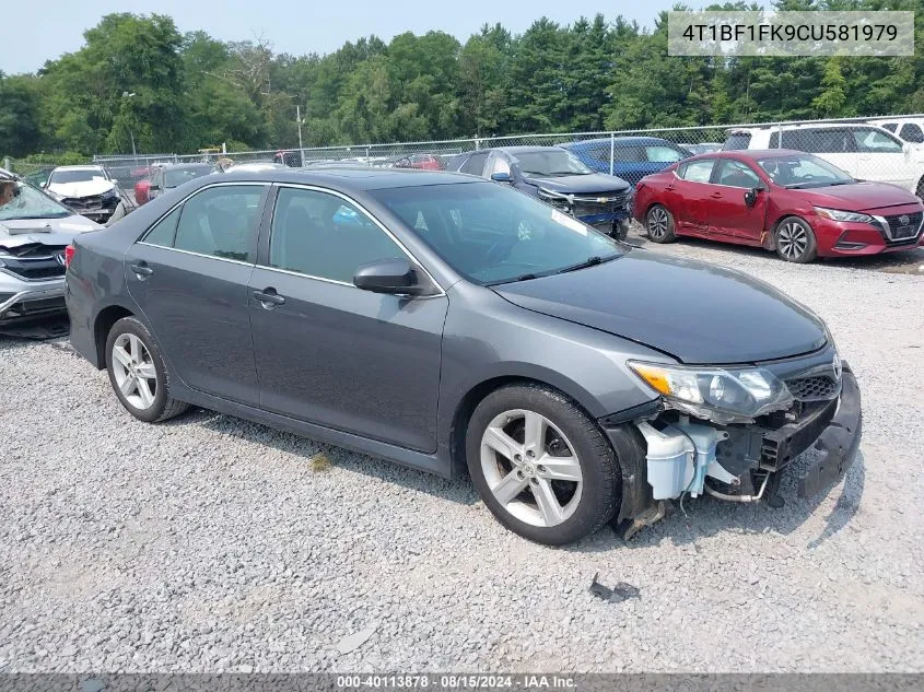 2012 Toyota Camry Se VIN: 4T1BF1FK9CU581979 Lot: 40113878