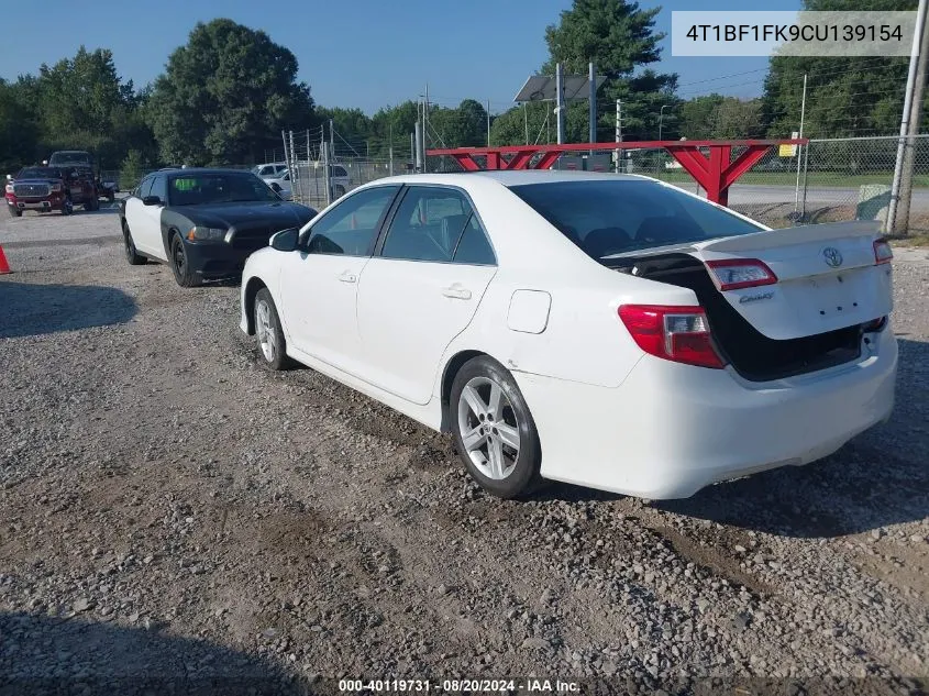 2012 Toyota Camry VIN: 4T1BF1FK9CU139154 Lot: 40119731