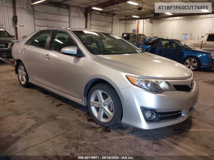 2012 Toyota Camry Se VIN: 4T1BF1FK0CU174455 Lot: 40119971