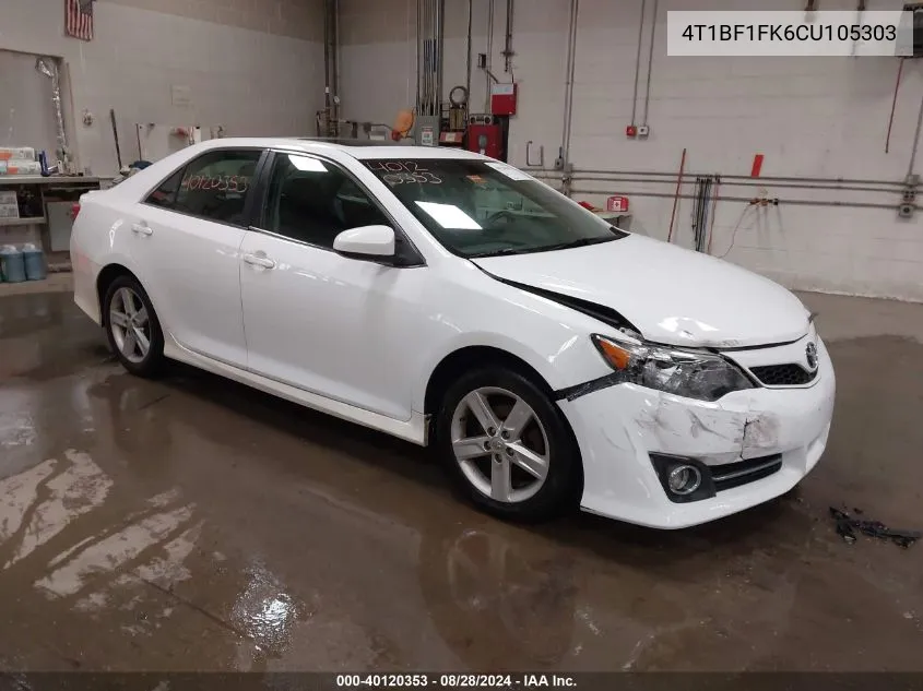 2012 Toyota Camry Se VIN: 4T1BF1FK6CU105303 Lot: 40120353