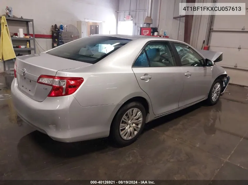 2012 Toyota Camry Le VIN: 4T1BF1FKXCU057613 Lot: 40126921