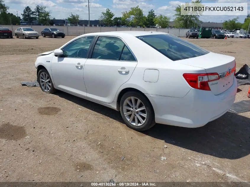 2012 Toyota Camry Hybrid Xle VIN: 4T1BD1FKXCU052143 Lot: 40130268