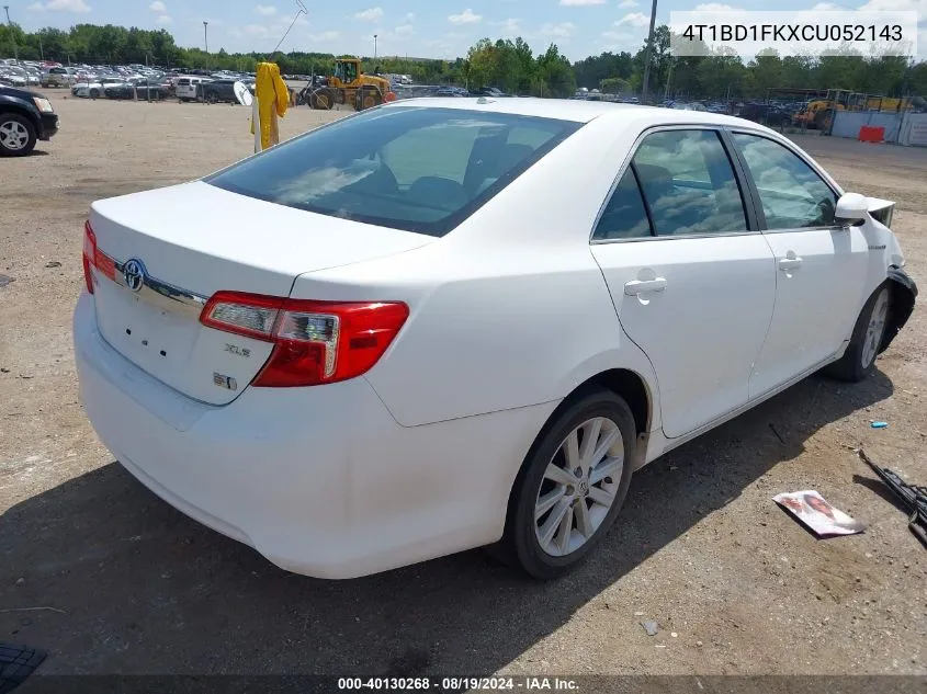 2012 Toyota Camry Hybrid Xle VIN: 4T1BD1FKXCU052143 Lot: 40130268