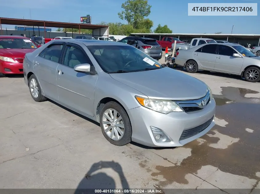 2012 Toyota Camry Xle VIN: 4T4BF1FK9CR217406 Lot: 40131064