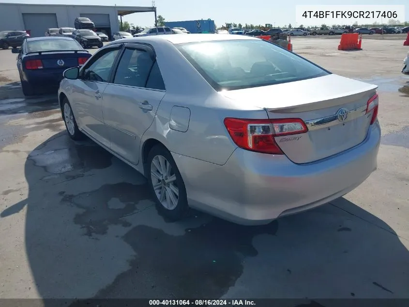 2012 Toyota Camry Xle VIN: 4T4BF1FK9CR217406 Lot: 40131064