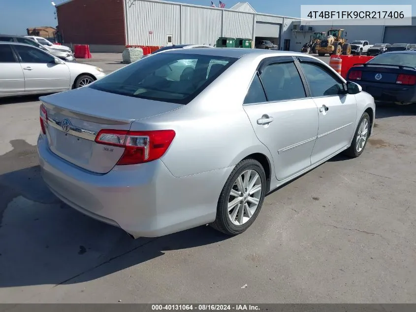 2012 Toyota Camry Xle VIN: 4T4BF1FK9CR217406 Lot: 40131064