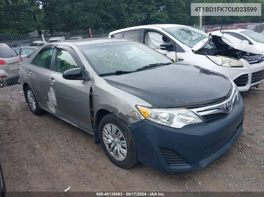 4T1BD1FK7CU023599 2012 Toyota Camry Hybrid Le