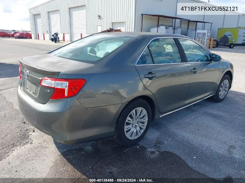 2012 Toyota Camry Le VIN: 4T1BF1FKXCU552121 Lot: 40138498