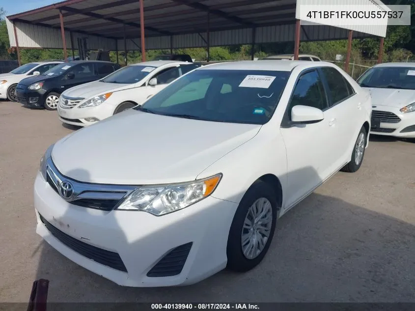 2012 Toyota Camry Le VIN: 4T1BF1FK0CU557537 Lot: 40139940