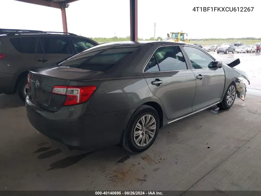 2012 Toyota Camry Le VIN: 4T1BF1FKXCU612267 Lot: 40140695