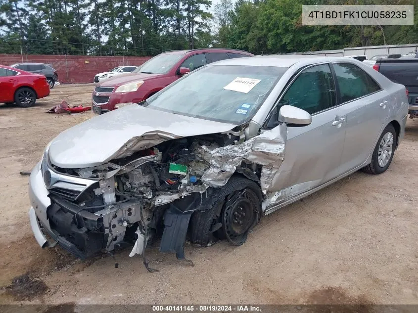 2012 Toyota Camry Hybrid Le VIN: 4T1BD1FK1CU058235 Lot: 40141145