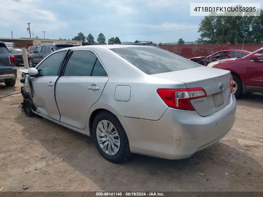 4T1BD1FK1CU058235 2012 Toyota Camry Hybrid Le