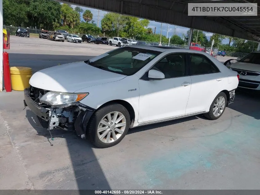 2012 Toyota Camry Hybrid/Le/Xle VIN: 4T1BD1FK7CU045554 Lot: 40142655