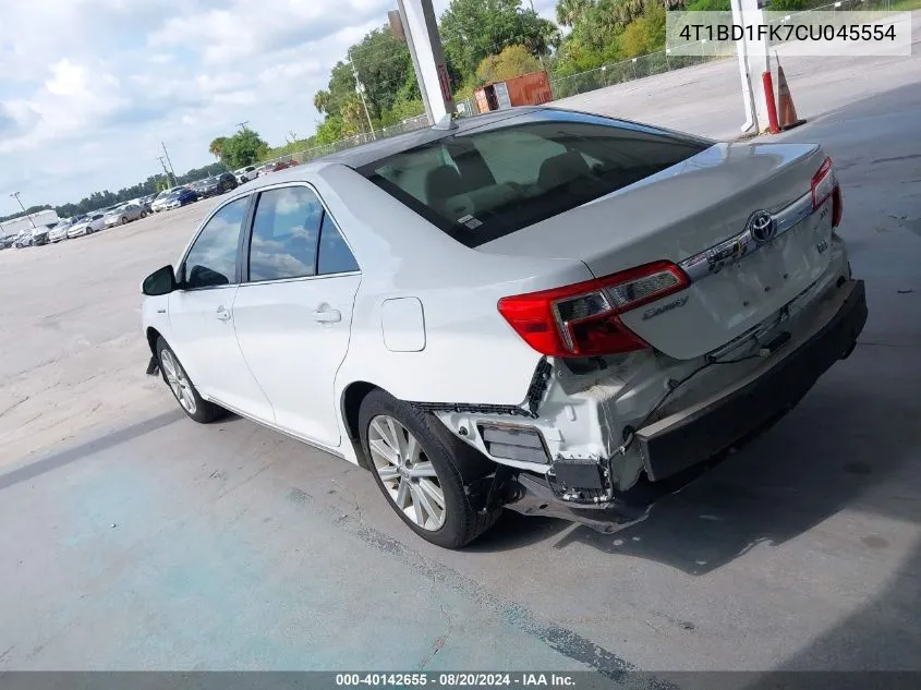 2012 Toyota Camry Hybrid/Le/Xle VIN: 4T1BD1FK7CU045554 Lot: 40142655