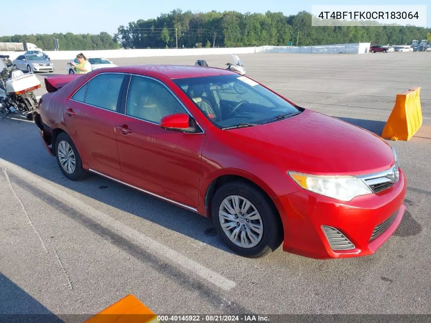 2012 Toyota Camry Se/Le/Xle VIN: 4T4BF1FK0CR183064 Lot: 40145922