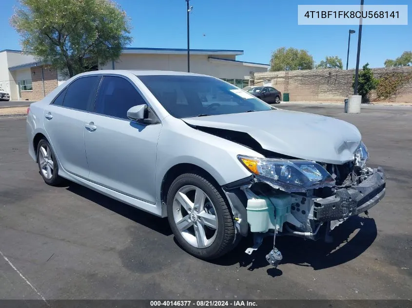 2012 Toyota Camry Se VIN: 4T1BF1FK8CU568141 Lot: 40146377