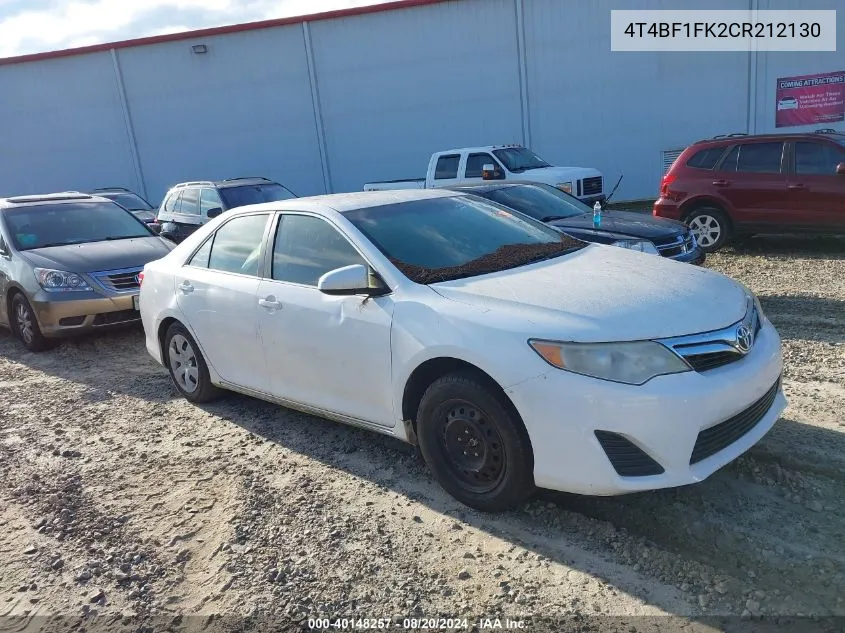 4T4BF1FK2CR212130 2012 Toyota Camry Le