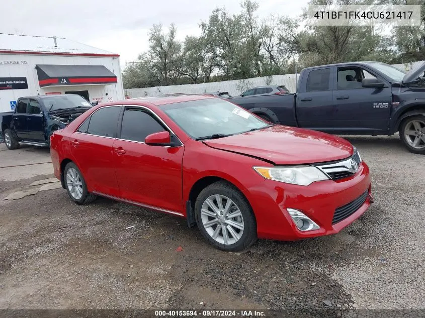 2012 Toyota Camry Xle VIN: 4T1BF1FK4CU621417 Lot: 40153694