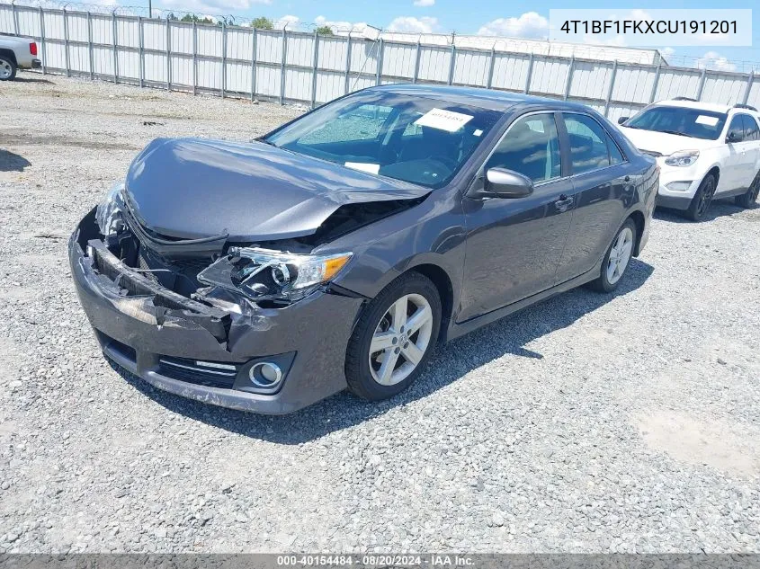 2012 Toyota Camry Se VIN: 4T1BF1FKXCU191201 Lot: 40154484