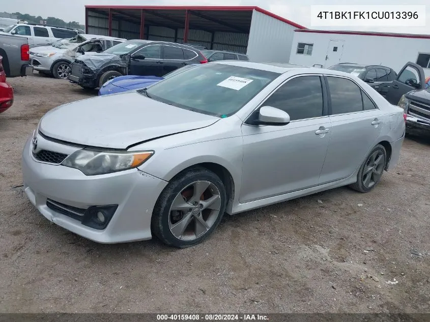 2012 Toyota Camry Se/Xle VIN: 4T1BK1FK1CU013396 Lot: 40159408