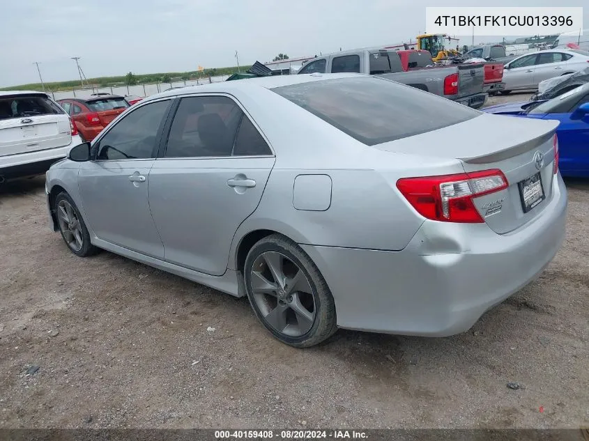 2012 Toyota Camry Se/Xle VIN: 4T1BK1FK1CU013396 Lot: 40159408