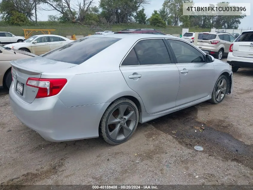 2012 Toyota Camry Se/Xle VIN: 4T1BK1FK1CU013396 Lot: 40159408