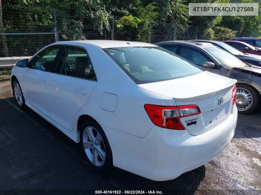 2012 Toyota Camry Se VIN: 4T1BF1FK4CU127588 Lot: 40161922