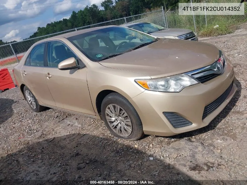 4T1BF1FK2CU014352 2012 Toyota Camry Le