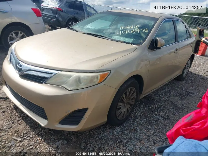 4T1BF1FK2CU014352 2012 Toyota Camry Le