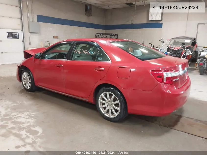 2012 Toyota Camry Xle VIN: 4T4BF1FK5CR232341 Lot: 40163466