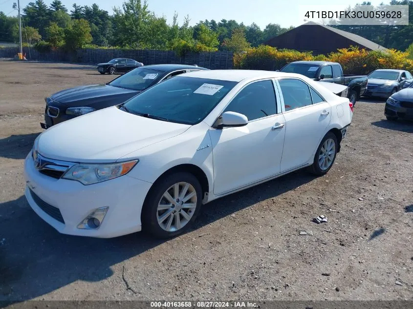 2012 Toyota Camry Hybrid Xle VIN: 4T1BD1FK3CU059628 Lot: 40163658