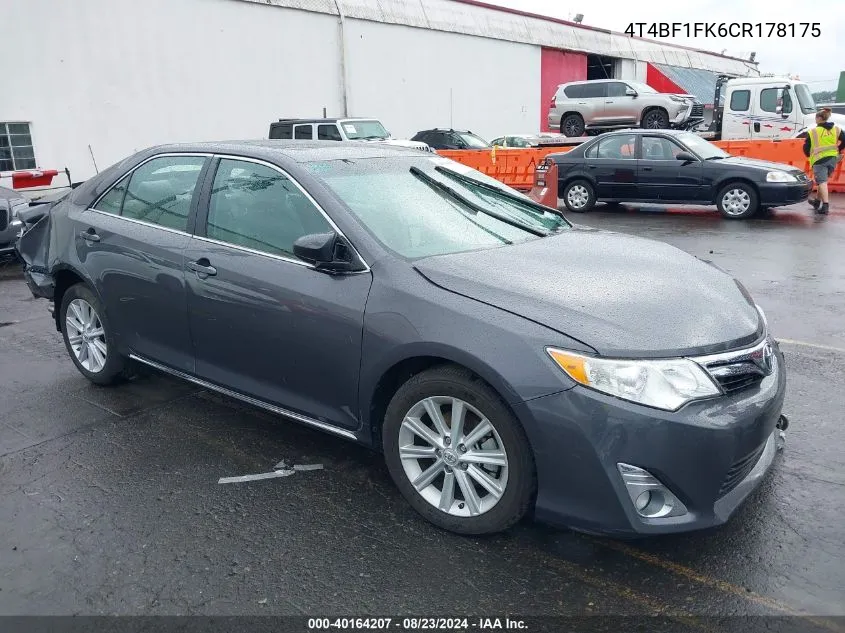 2012 Toyota Camry Xle VIN: 4T4BF1FK6CR178175 Lot: 40164207