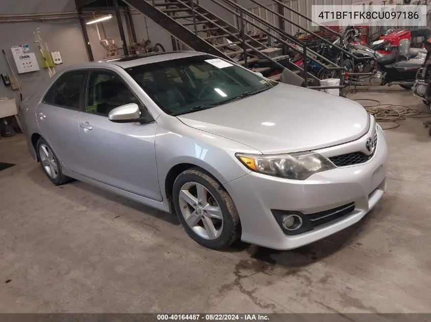 2012 Toyota Camry Se VIN: 4T1BF1FK8CU097186 Lot: 40164487