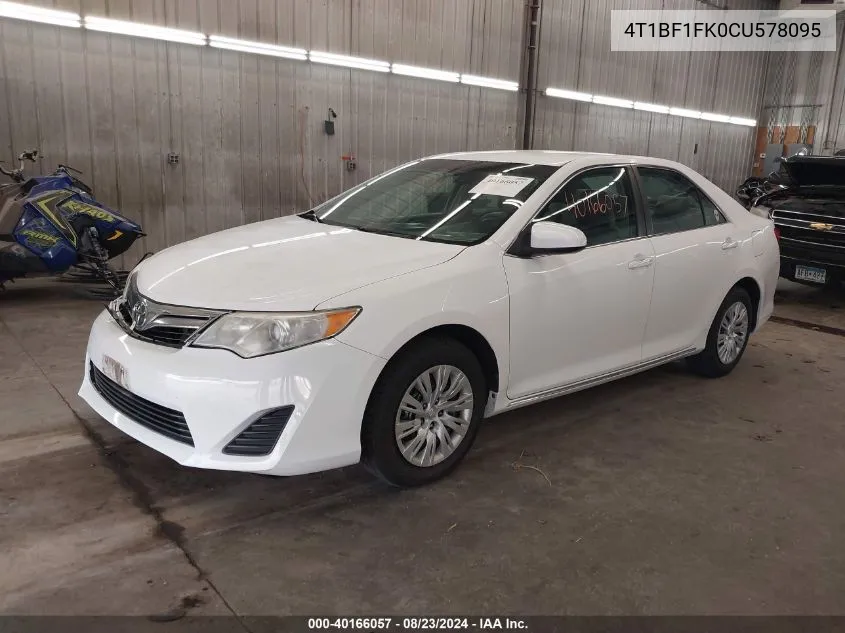 4T1BF1FK0CU578095 2012 Toyota Camry Le