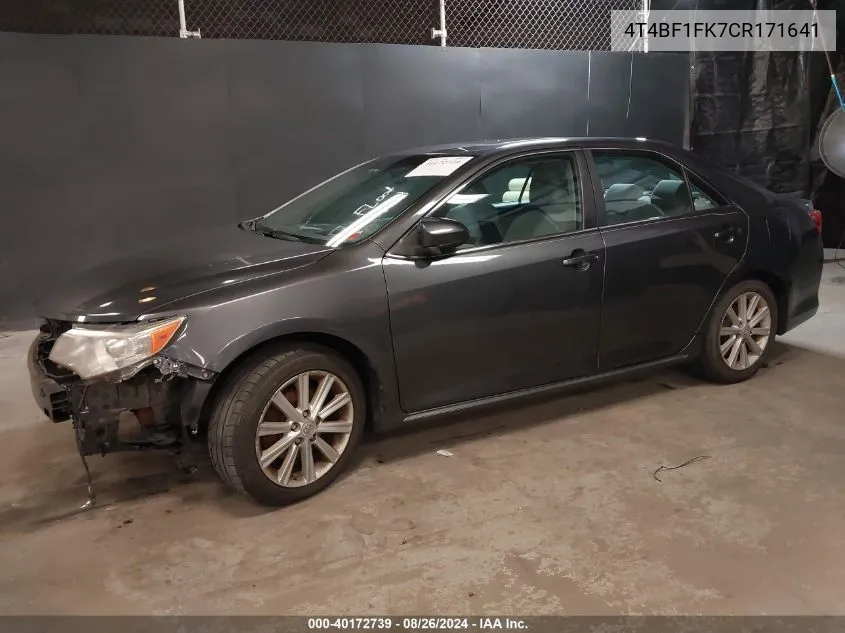 4T4BF1FK7CR171641 2012 Toyota Camry Xle